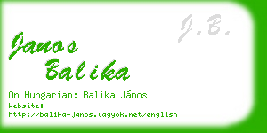janos balika business card